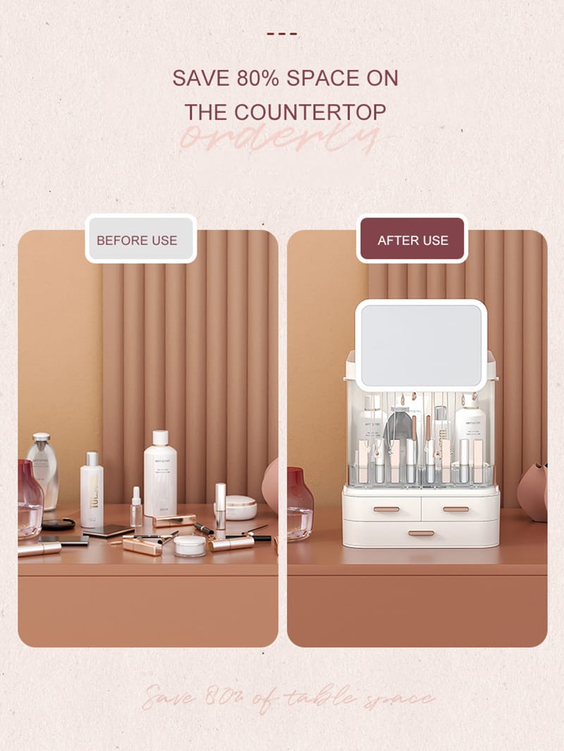 Classy Cosmetic Organizer With Led Mirror