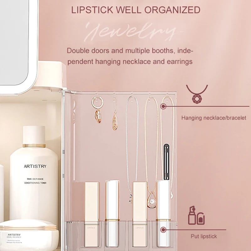 Classy Cosmetic Organizer With Led Mirror