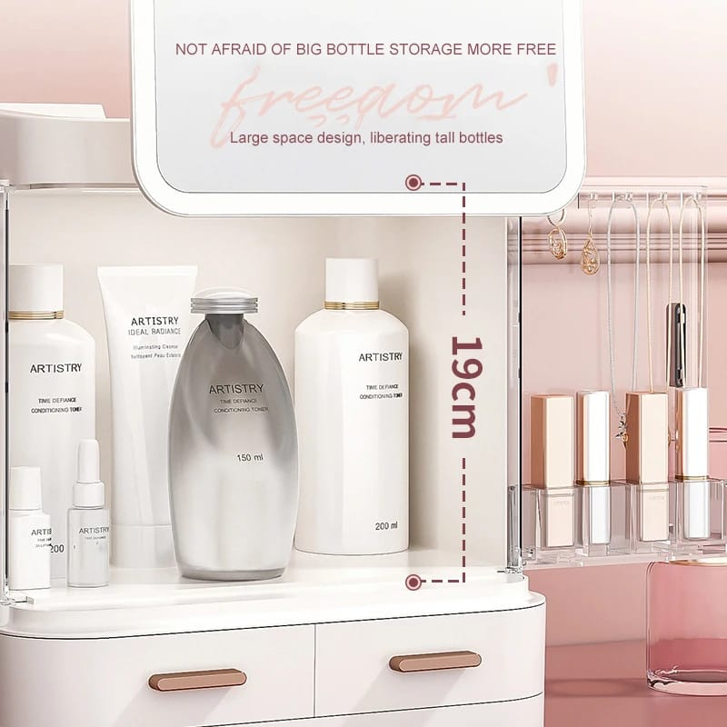 Classy Cosmetic Organizer With Led Mirror