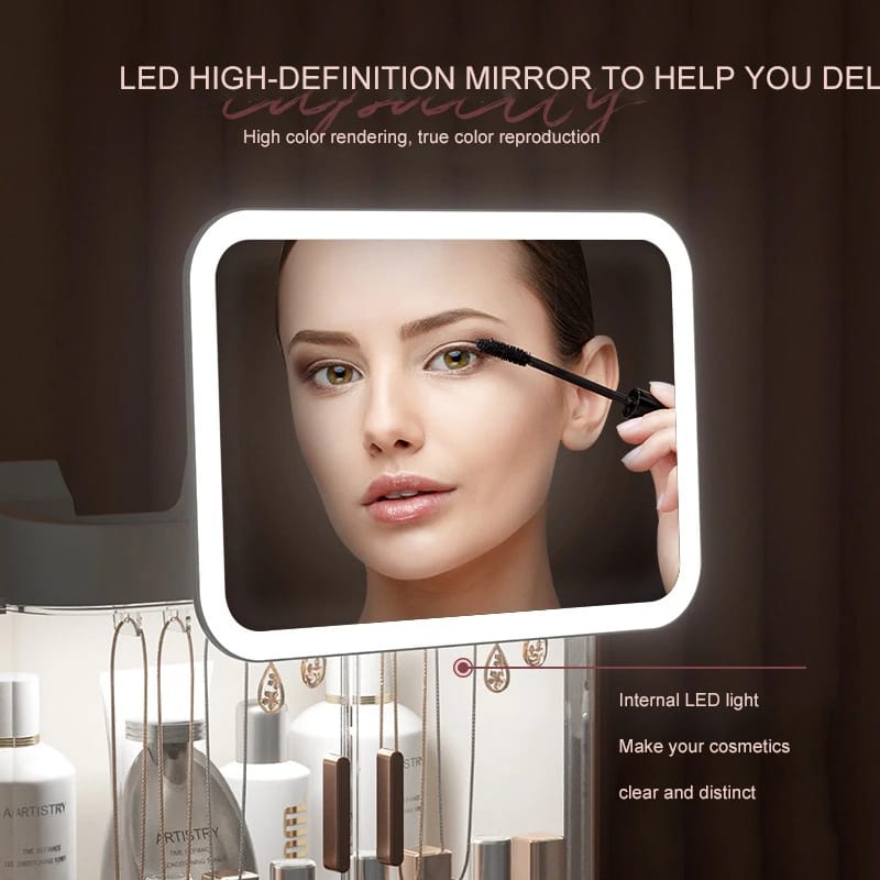 Classy Cosmetic Organizer With Led Mirror