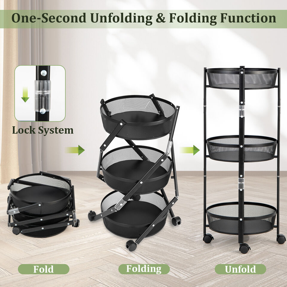 3 layer Folding Storage Cart