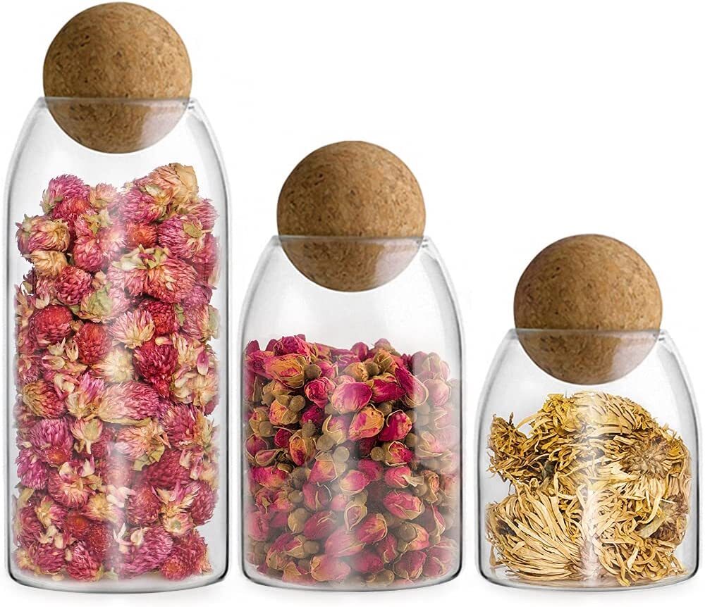 Storage Jars for Coffee, Tea, Spices, Sugar, Salt - Set of 3