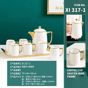 European gilded saucer sets ceramic tea set