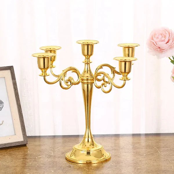 Golden Metal Candle Holder Stand
