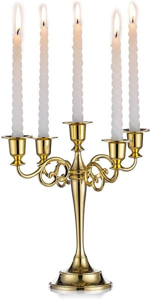 Golden Metal Candle Holder Stand
