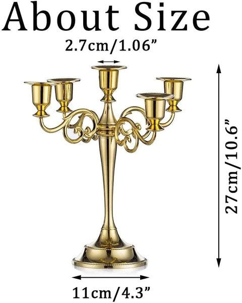 Golden Metal Candle Holder Stand