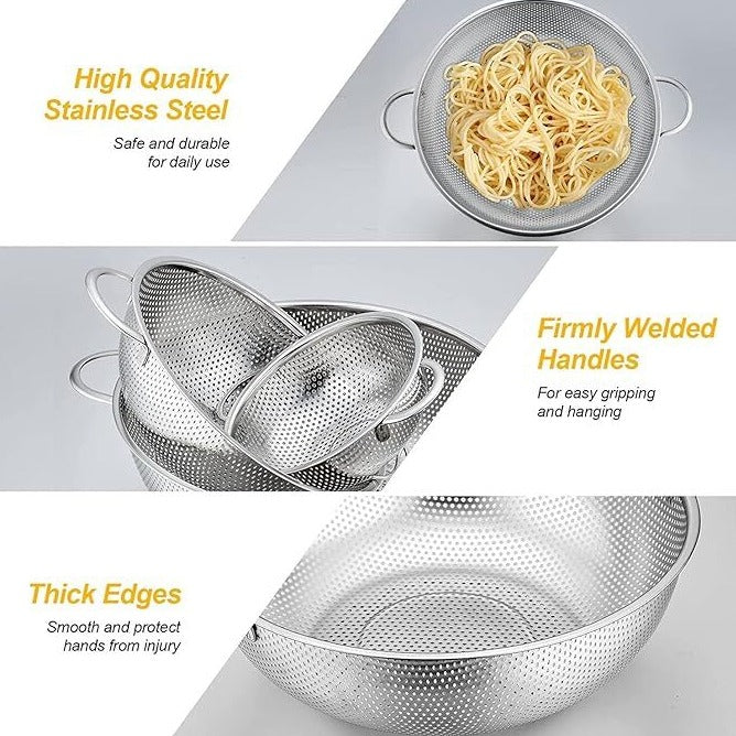 5-Piece Mesh Colander Set – Durable Stainless Steel