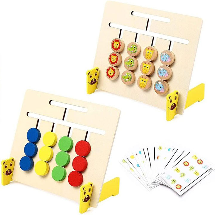Wooden Four Colour Animal Logic Game