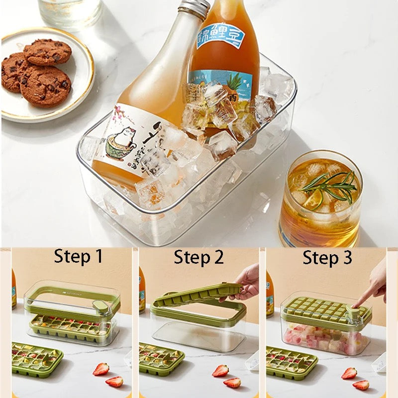 Button Press Ice Cube Tray, 64 Grids