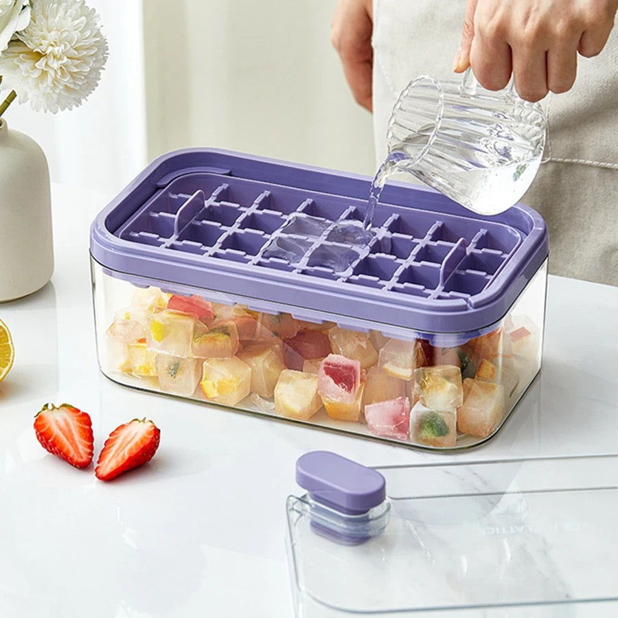 Button Press Ice Cube Tray, 64 Grids