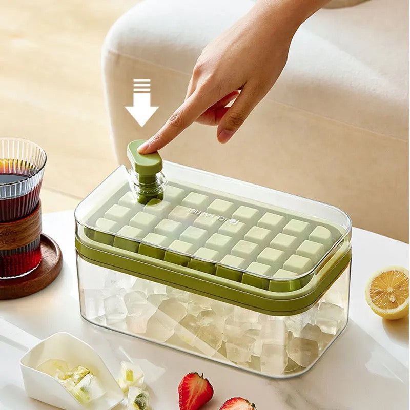 Button Press Ice Cube Tray, 64 Grids