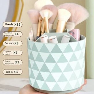 Diamond Rotating Brush Barrels, Desktop Round Eyebrow Pencil Lipstick Holder, 5 Compartments Universal Storage Container, Multifunctional Dressing Table Organizer, Desktop Shelf Stand, 360 Rotatable Stationary Storage Bucket