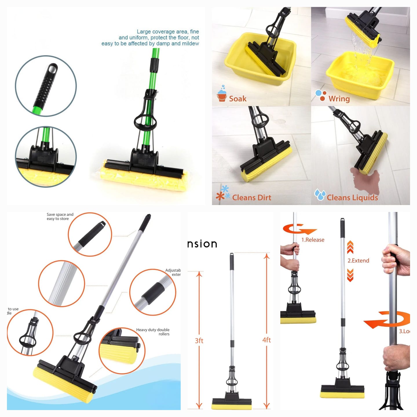 Fomic Sponge Squeeze Mop