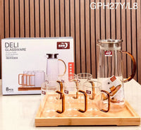 8 Pcs Water Set with Bamboo Tray