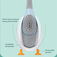 Diving Duck Toilet Brush, Wall Mounted Silicone Toilet Brush, Floor Standing Long Handle Bathroom Cleaning Brush, Dead Corner Toilet Brush, Household Wash Toilet Cleaning Accessories