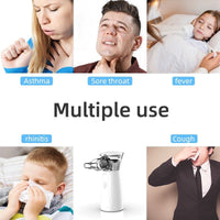 Portable Nebulizer, Handheld Travel Steam Compressor, Handheld Airway Inhale Humidifier Nebulizer, Mesh Atomizer Mini Nebulizer, Medical Asthma Inhaler Atomizer, Cool Mist Inhaler for Adults & Kids, Low Noise Inhaler Nebulizer with Mouthpiece And Mask