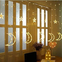 Moon & Star LED Curtain String Decorative Lights for Home Décor