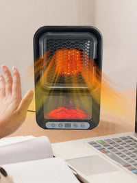 Space Heater With 3D Flame  Adjustable Quiet Electric Heater