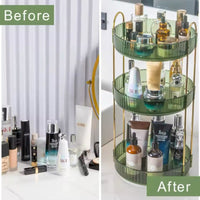Luxury 360° Rotating Makeup Organizer, Transparent Cosmetics Storage Rack