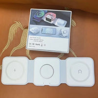 15W 3-in-1 Magnetic Wireless Charging Stand – Fast Induction Charger for Phone, Earbuds & Smartwatch
