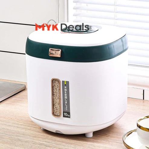 Airtight Rice/Cereal Dispenser Bucket Built In Spice Box