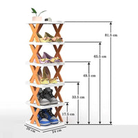 5 Layer Foldable Shoe Rack X Type