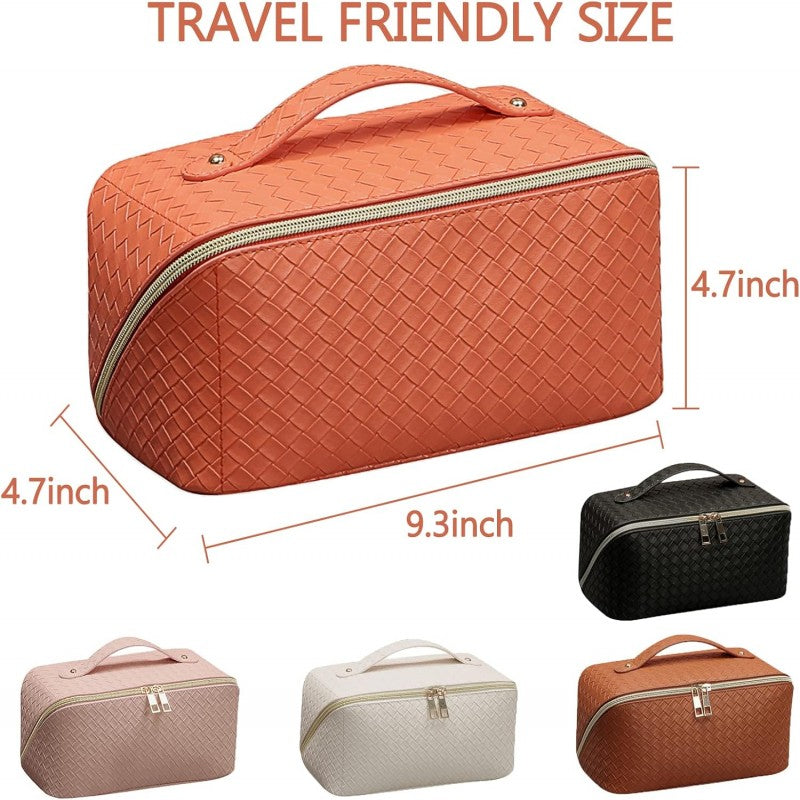Leather Waterproof Travel Cosmetic Bag.