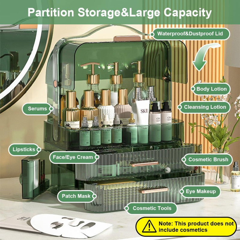 Portable Multi Layer Desk Makeup Organizer With Drawer