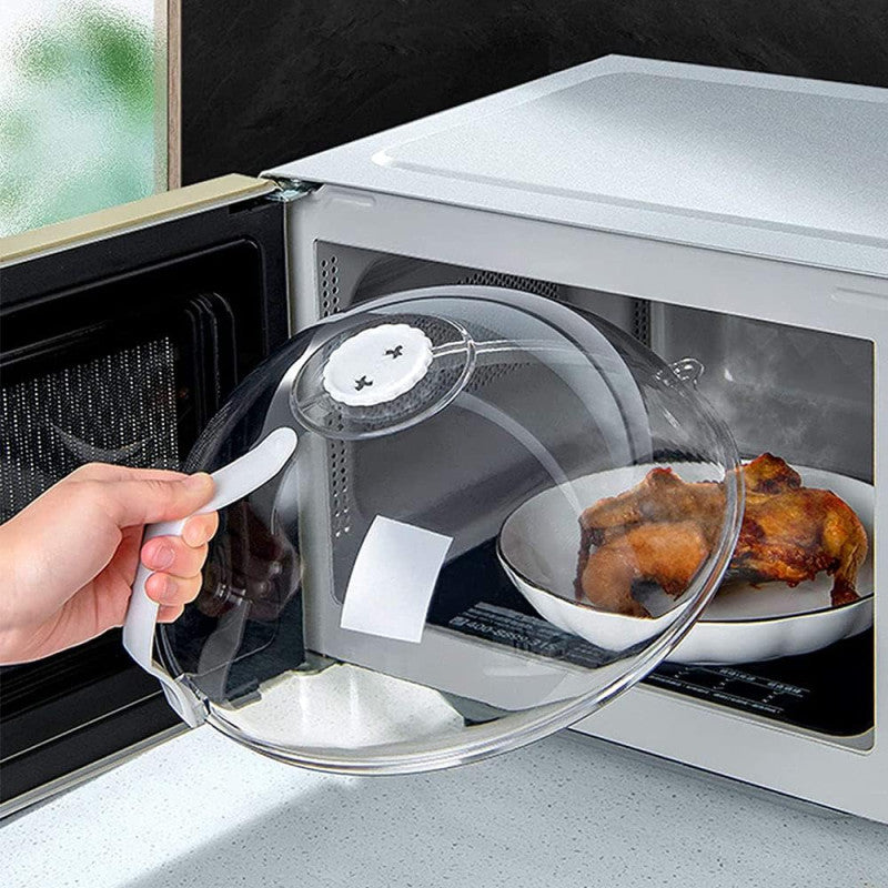Anti-Splash Microwave Cover With Handle