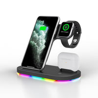 15w fast charging type-c port qi 3 in 1 charging dock