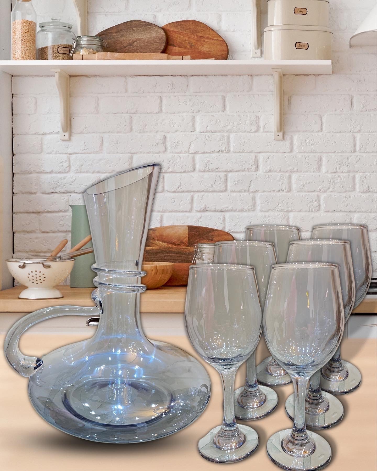 7-PC Antique Classic Style Water Set-BLUE