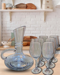 7-PC Antique Classic Style Water Set-BLUE