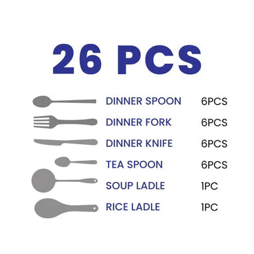 Arshia Gold And Silver 26pcs Premium Cutlery Sets TM762GS