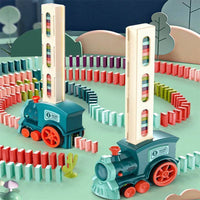 Electric Domino Train Set Automatic Laying Dominoes Brick Blocks