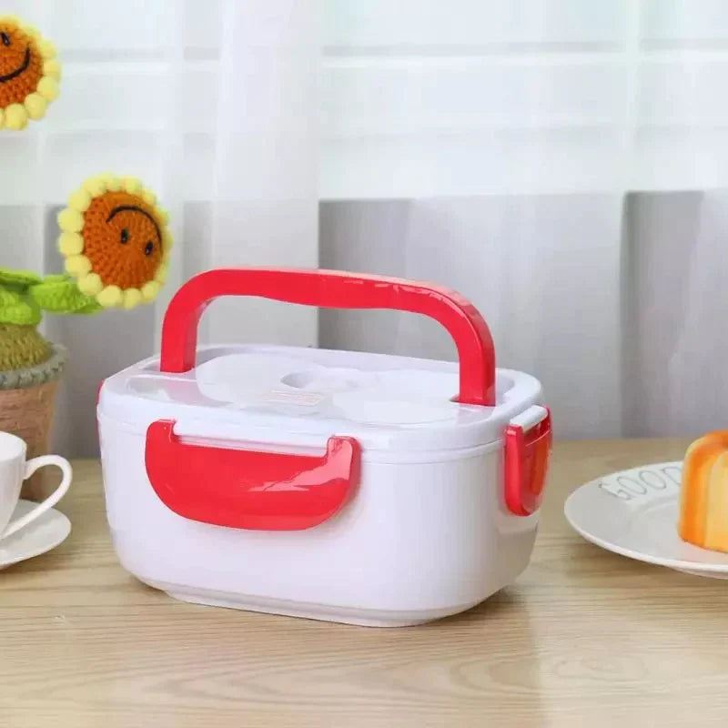 ELECTRIC LUNCH BOX WITH SPOON PORTABLE ELECTRIC HEATING LUNCH BOX FOOD HEATER RICE CONTAINER FOR OFFICE CAR ELECTRIC LUNCH BOX