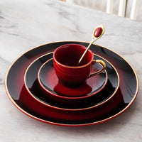 New Tea & Cake Set - Red & Black