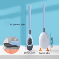 Diving Duck Toilet Brush, Wall Mounted Silicone Toilet Brush, Floor Standing Long Handle Bathroom Cleaning Brush, Dead Corner Toilet Brush, Household Wash Toilet Cleaning Accessories
