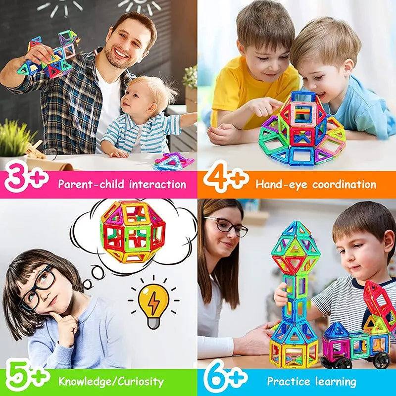 Transparent Magnetic Tiles Building Blocks 32Pc