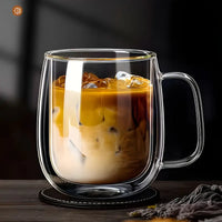 Double-Walled Insulated Borosilicate Glass Coffee Mugs