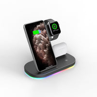 15w fast charging type-c port qi 3 in 1 charging dock