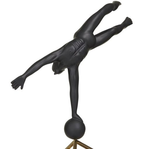 Studio 350 Black Marble Modern Gymnast Sculpture