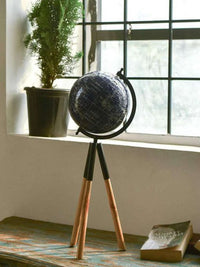 Tall World Wooden Tripod Globe