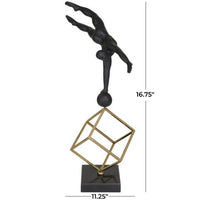 Studio 350 Black Marble Modern Gymnast Sculpture