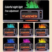 Retro 7 Color Fireplace Flame Aromatherapy Air Humidifier