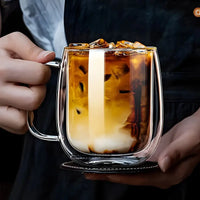 Double-Walled Insulated Borosilicate Glass Coffee Mugs