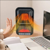 Space Heater With 3D Flame  Adjustable Quiet Electric Heater