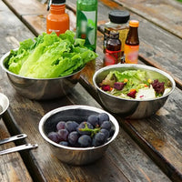 Set Of 5 Metal Mixing Bowls, Non Slip Nesting Whisking Bowls Set, Mixing Bowls For Salad Cooking Baking Food Container, Stackable Portable Cooking Nesting Storage Bowls For Home Kitchen Outdoor Camping, Rust-proof Food Storage Prep Bowl