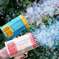 69 Hole Automatic Electric Bubble Machine Racket Launcher