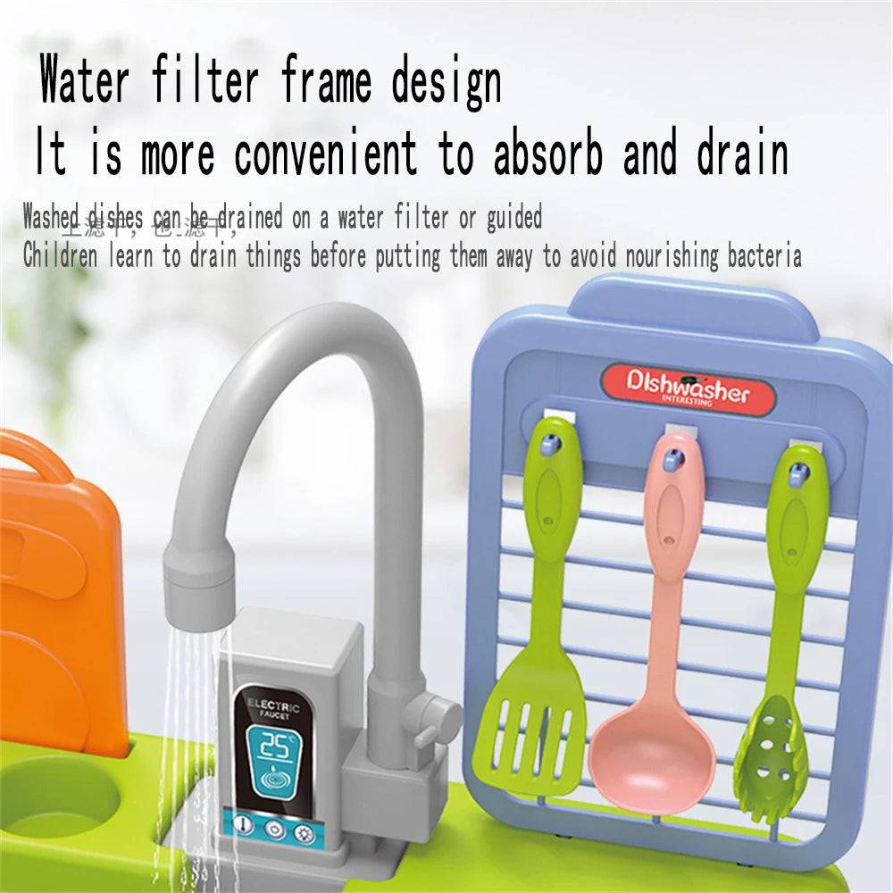 Electric Dishwasher Sink Kitchen Set For Kids