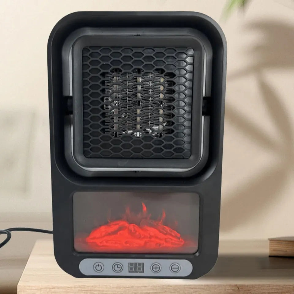 Space Heater With 3D Flame  Adjustable Quiet Electric Heater